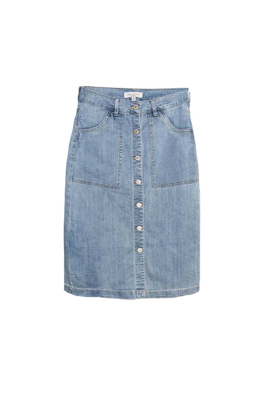 Love Tree Denim Button-Front Midi Skirt Size Small